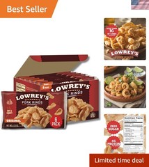 Lowrey’s Bacon Curls – Microwave Pork Rinds, , Pack of 6 | Keto Snack