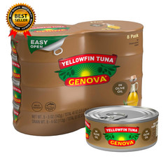 Premium Yellowfin Tuna in Olive Oil 5 Ounce Cans 8-Pack Nutrient Rich High
