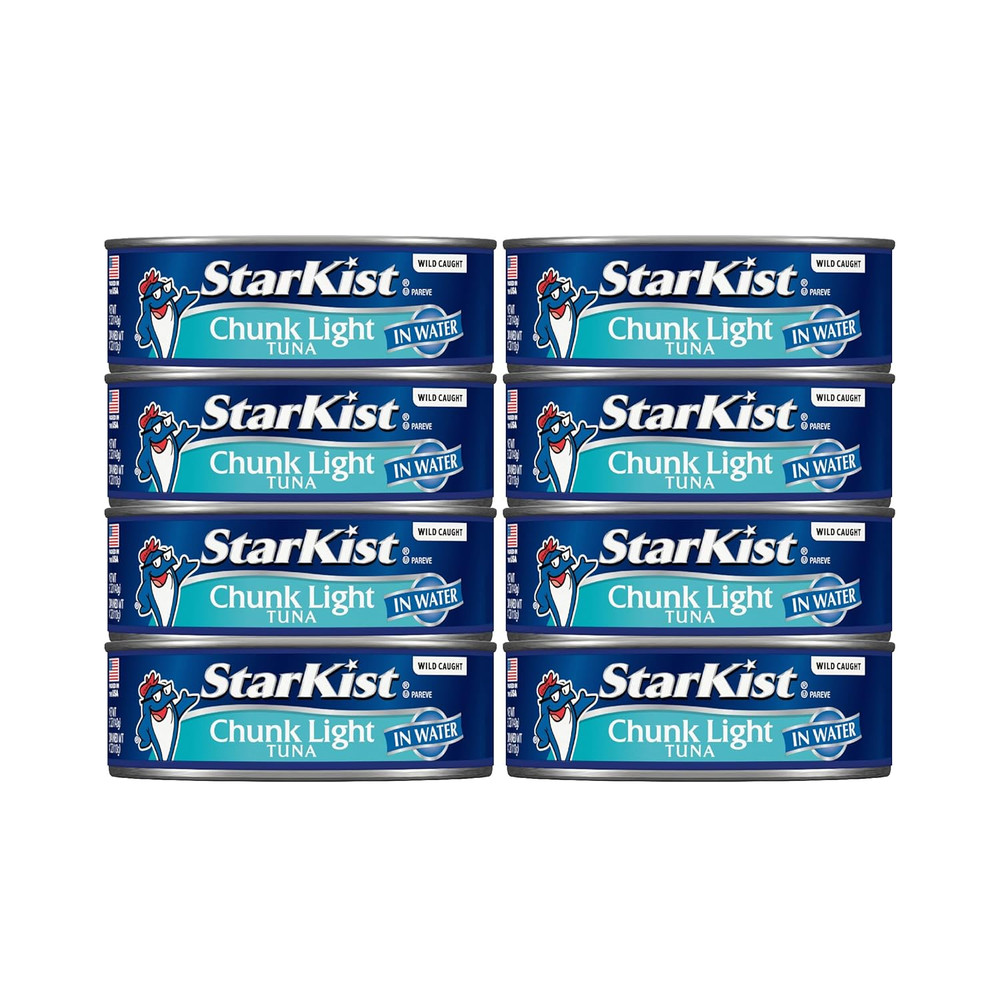 Chunk Light Tuna in Water, 5 oz (8 Pack) Canned Tuna Fish, Wild Caught, Gluten F