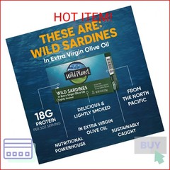 Wild Planet Wild Sardines in Extra Virgin Olive Oil, Lightly Smoked, Tinned Fish
