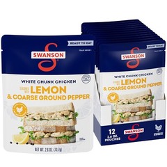 Swanson Lemon and Pepper🥪 Fully Cooked Chicken, 2.6 OZ (Pack of 12)
