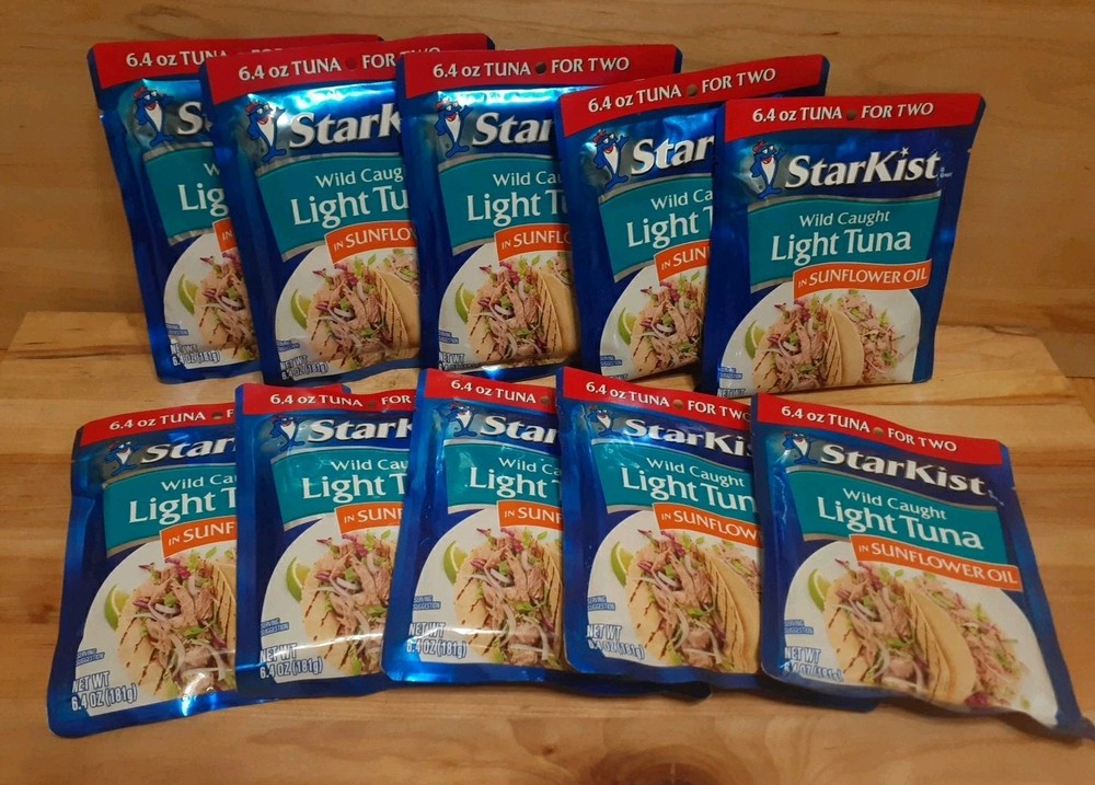 10 CT: STARKIST WILD CAUGHT Light Tuna in Sunflower Oil DHA EPA-OMEGA-3 6.4oz