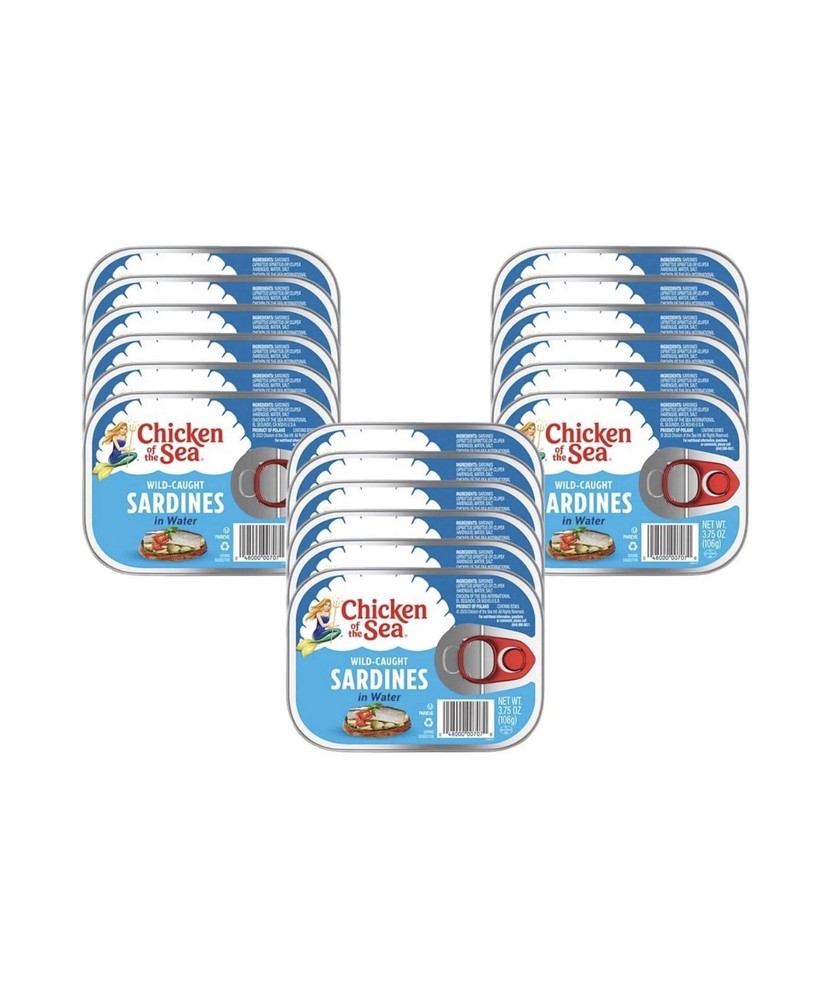 Wild Caught Sardines in Water 3.75oz Cans Pack of 18 Canned Fish – US
