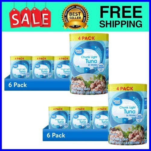 Great Value Chunk Light Tuna in Water 5 oz 4-Pack 12-Pack