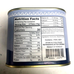 Big Anchovies FLAT Fillets in Oil 793gm “28 OZ” Anchovy TASTY! FREE SHIP! SAVE
