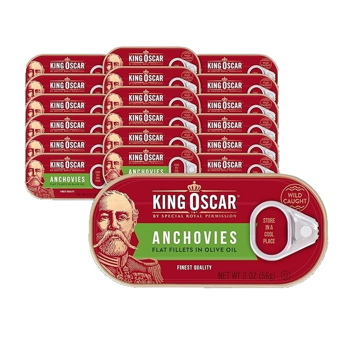 King Oscar Anchovies Fillets in Olive Oil, 2 Ounce Cans (Pack of 18)
