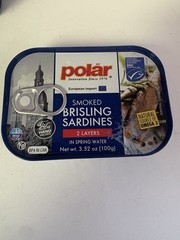 Lot of 10 Polar Smoked Brisling Sardines in Spring Water 3.52 oz Cans