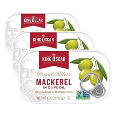 Mackerel in Olive Oil, 4.05 Ounce Can Pack of 3, Packaging May Vary, Skinless…