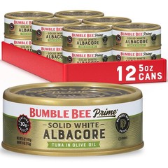 Bumble Bee Prime Solid White Albacore Tuna in Olive Oil, 5 oz Easy Open Cans (Pa