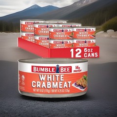 Bumble Bee White Flake Crab Meat in Water, 6 oz Can – 6 Ounce (Pack of 12)