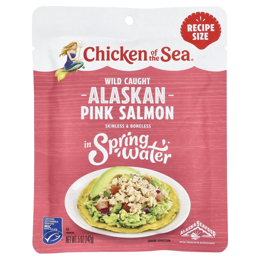 Wild Caught Alaskan Pink Salmon in Spring Water, 5 oz (142 g)