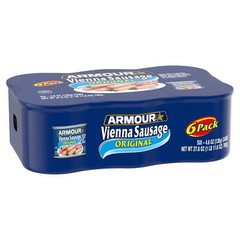 (3 pack) Armour Star Vienna Sausage, Original Flavor, Canned Sausage (Pack of 6)