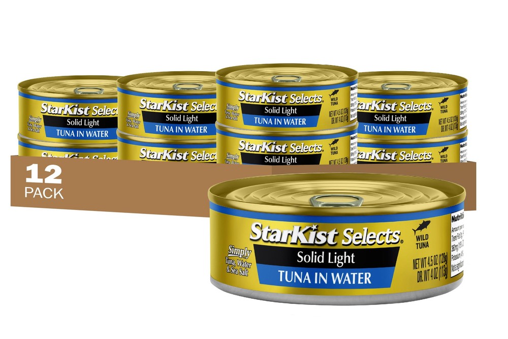 Selects Solid Light Tuna in Water Can, Tuna in Water , 4.5 Ounce (Pack of 12)