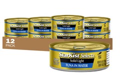 Selects Solid Light Tuna in Water Can, Tuna in Water , 4.5 Ounce (Pack of 12)