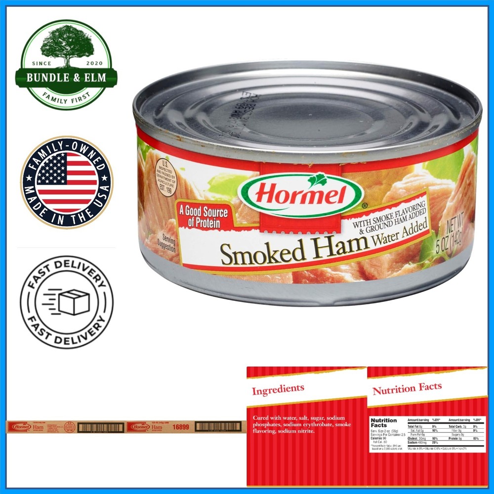 Gluten Free Canned Ham, 12 Pack of 5 Ounce Containers, Easy Meal Ingredient