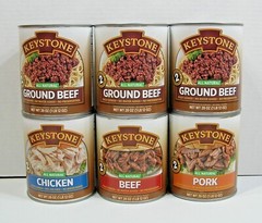 (6 Cans) Keystone ALL NATURAL (3) Ground Beef (1) Chicken (1) Beef (1) Pork 28oz