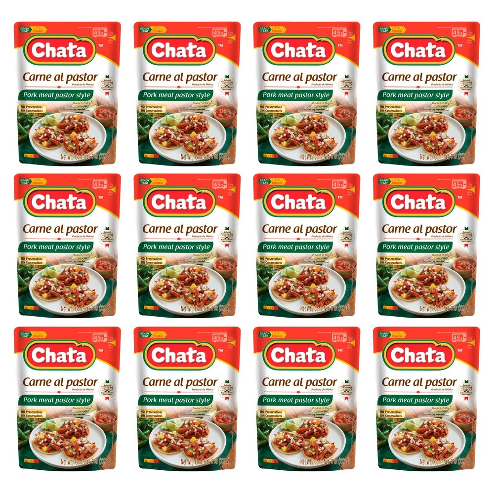 Chata Pork Meat Pastor Style Pouch 8 Oz (Pack of 12)