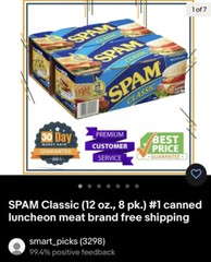 SPAM Classic (12 oz., 8 pk.) #1 canned luncheon meat brand free shipping