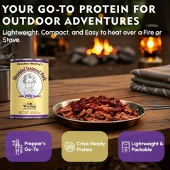 12 Cans – Grandma Werling’s Shredded Seasoned Pork with BBQ Sauce 14.5 Oz Cooked