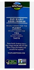 Wild Planet Wild Pacific Sardines 6 x 4.4 Oz Cans in Extra Virgin Olive Oil 4/30