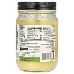 Rendered Grass Fed Beef Tallow, 11 oz (312 g)