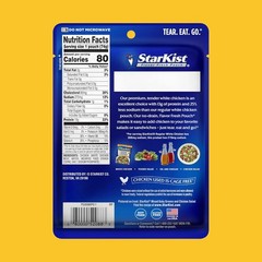 StarKist Less Sodium Premium White Chicken – 2.6 oz Pouch, 12- Pack, Free Ship