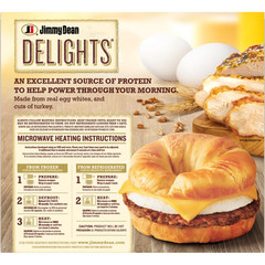 Delights Turkey Sausage, Egg White & Cheese Croissant Sandwiches, 4 Count (Fr…