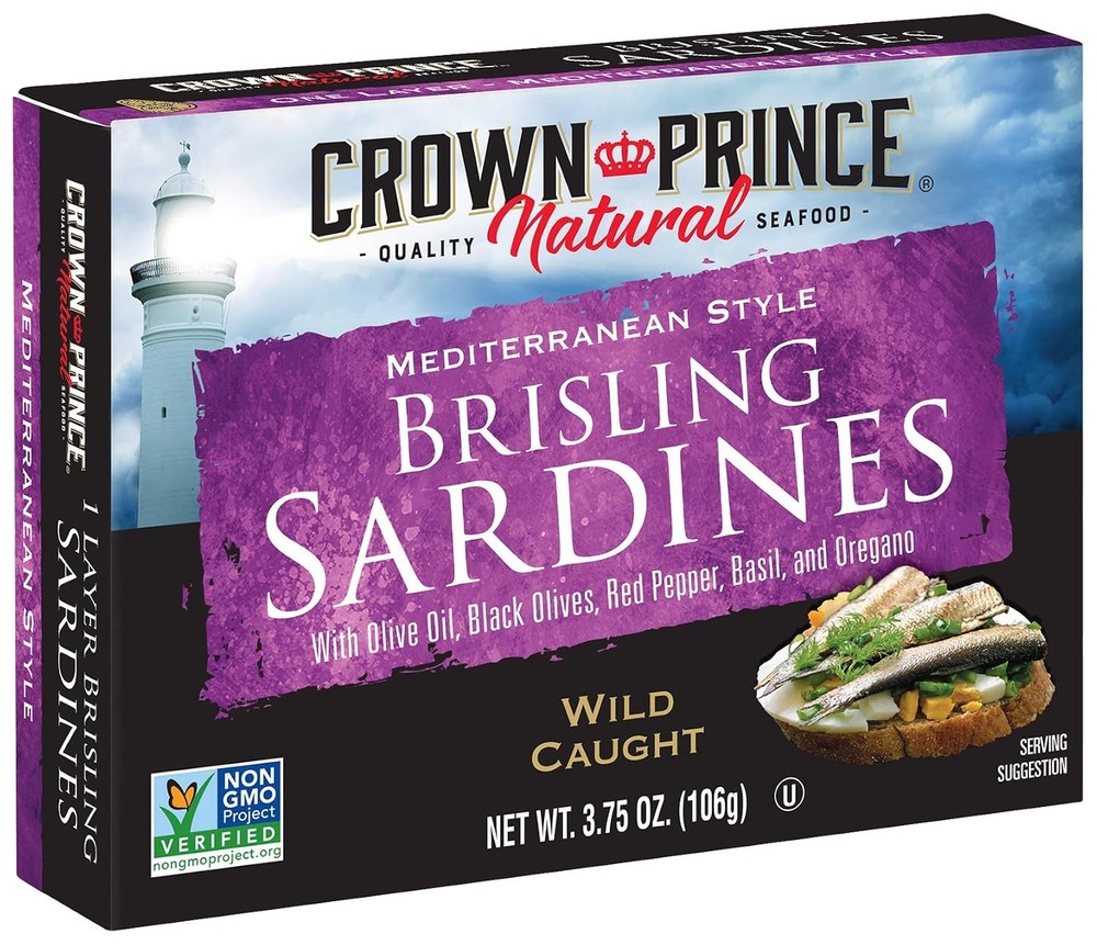 Crown Prince Natural One Layer Brisling Sardines – Mediterranean Style, 3.75