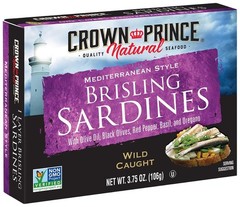Crown Prince Natural One Layer Brisling Sardines – Mediterranean Style, 3.75