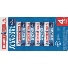 (4 Cans) Bumble Bee Solid White Albacore Tuna in Water, 5 oz