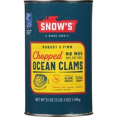Snow’s Wild Caught Chopped Ocean Clams, Gluten Free, No MSG, 7g Protein per