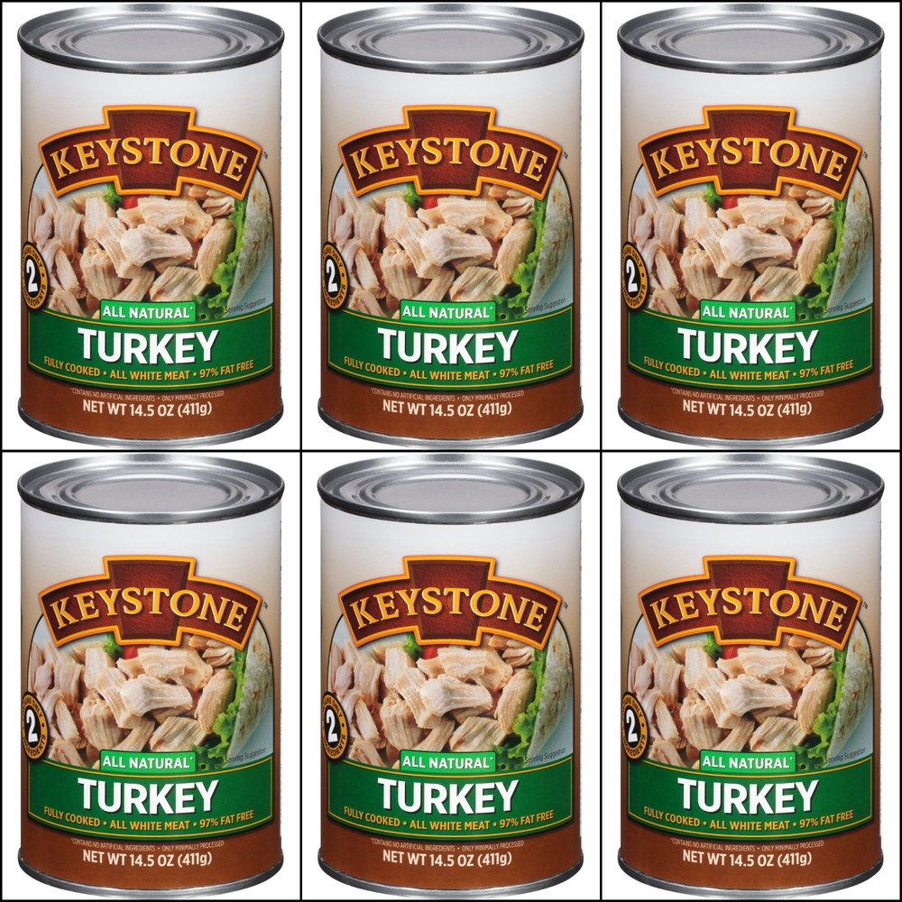 6 Canned Turkey🇺🇸USA Made 14.5oz Keystone Meat Camping Survival Food exp 2029