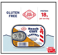 Wild Caught Sardines in Mustard Sauce, 3.75 Oz Can (Pack of 12) – 18G Protein