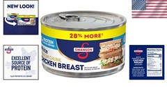 12.5 OZ Canned Chicken Breast in Water, Pack of 6 – Versatile Meal Solution
