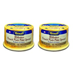 Henaff French Imported Rillettes Pork Pate Spread, 2 Pack, 4.5 oz each, 01/2027