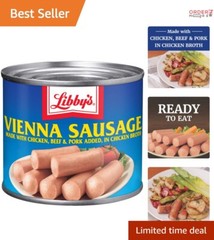 Convenient Vienna Sausage in Chicken Broth, 24 Cans – 10g Protein, Low Carb