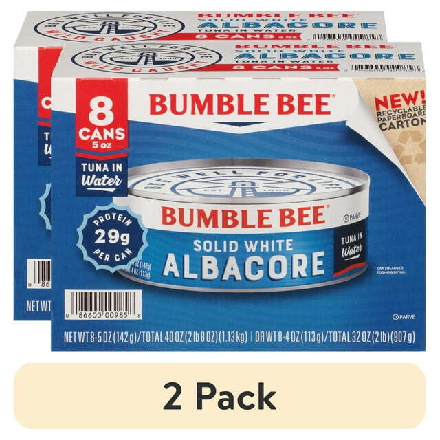 (2 pack) (Pack of 8) Bumble Bee Solid White Albacore Tuna in Water, 5 oz cans