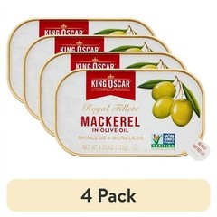 Wild Caught Skinless Boneless Mackerel in Olive Oil 4 Pack 4.05 oz Canned Fish