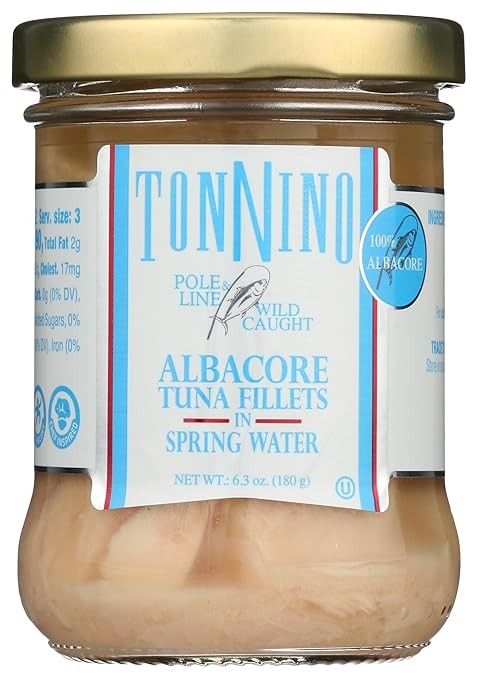 Tonnino, Albacore Tuna Fillets Water, 6.3 Ounce