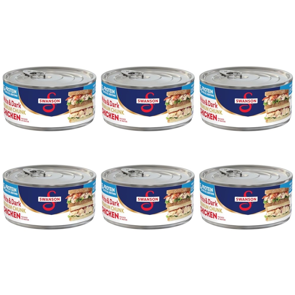 Gluten-Free White & Dark Chicken Chunks, 58.5 oz, Pack of 6