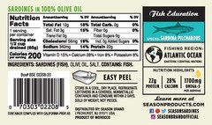 Season Sardines in Pure Olive Oil, 4.375-Oz Cans (2 Packs Of 6) 12 Cans