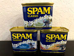 SPAM SET of 3 CANS Disney Lilo & STITCH Limited Edition Hula, Shaka & Surf NEW