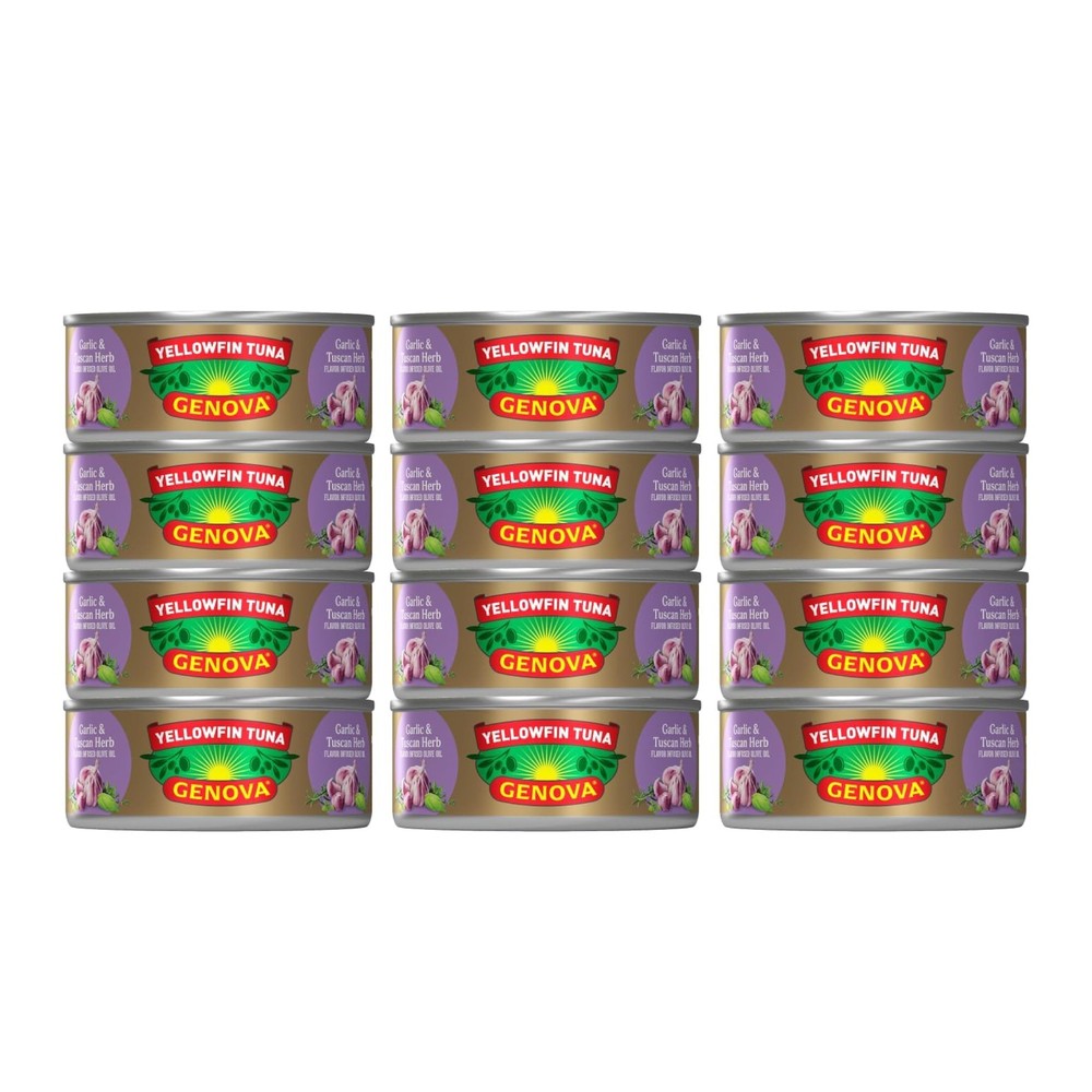 Genova Premium Yellowfin Tuna in Garlic and Tuscan Herb Infused Olive Oil, 5 …