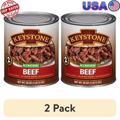 All Natural Beef, Fully Cooked, High Protein, Canned Meats, (2 pack), 28 oz Can