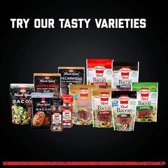 Savory Peppered Bacon Crumbles – 40% Less Fat, Fully Cooked – 3 oz Pouch, 8