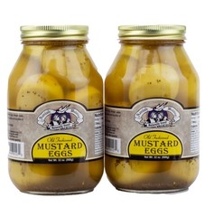 32 oz Pickled Eggs – 5 Varieties Available, Mustard Flavor (2 Jars) – Gourmet Sn