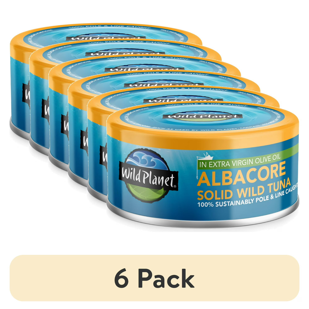 (6 Pack) Wild Planet Albacore Wild Caught Tuna in Extra Virgin Olive Oil – 5 oz