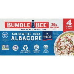 (4 Cans) Solid White Albacore Tuna in Water, 5 oz