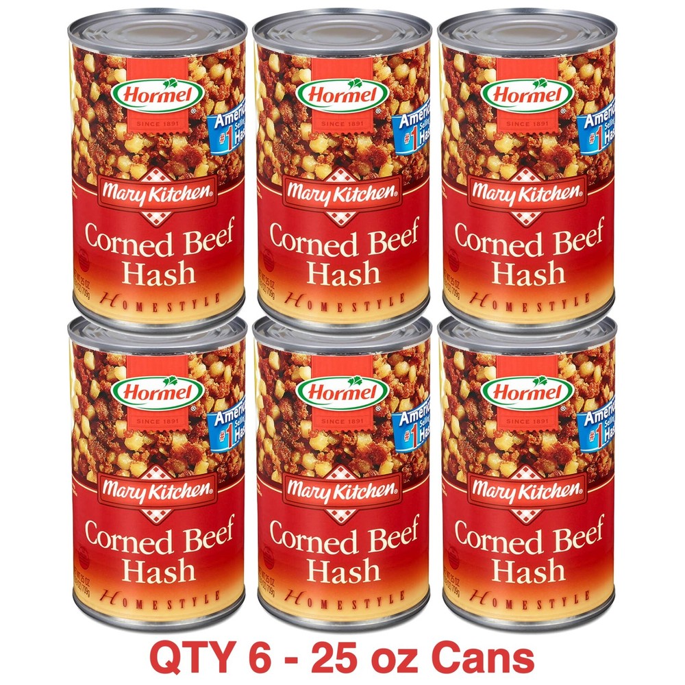 6 Pack Hormel Mary Kitchen Corned Beef Hash Home Style Fully Cooked 25 oz Cans