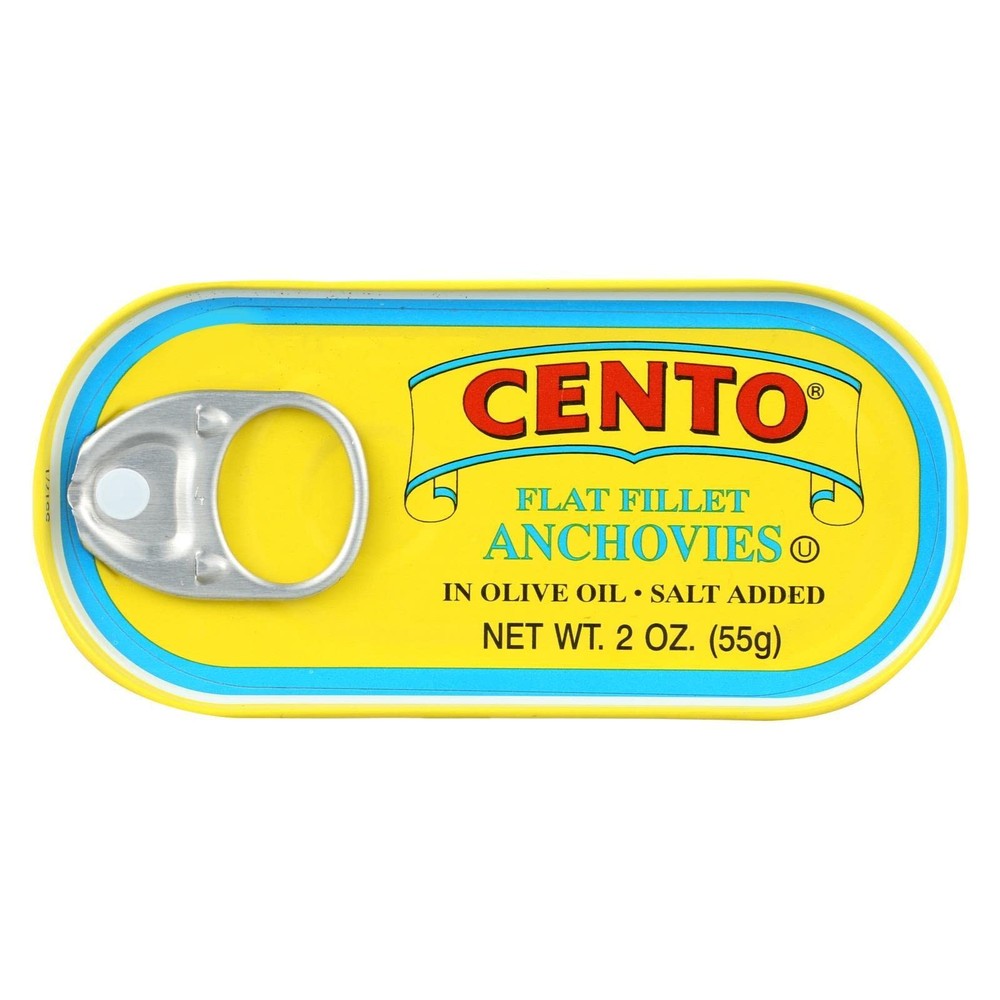 Cento – Flat Fillets of Anchovies in Olive Oil, 2 Ounce (Pack 3), No Color
